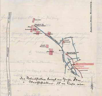 Mapa podziemnych chodników z 1920 roku