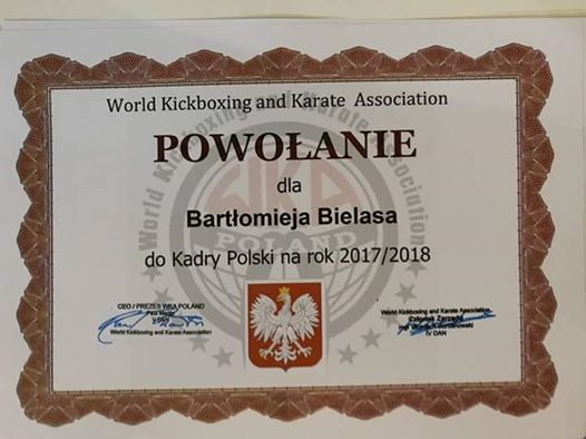 Powołanie do Kadry Polski na rok 2017/2018 - Bartłomiej Bielas