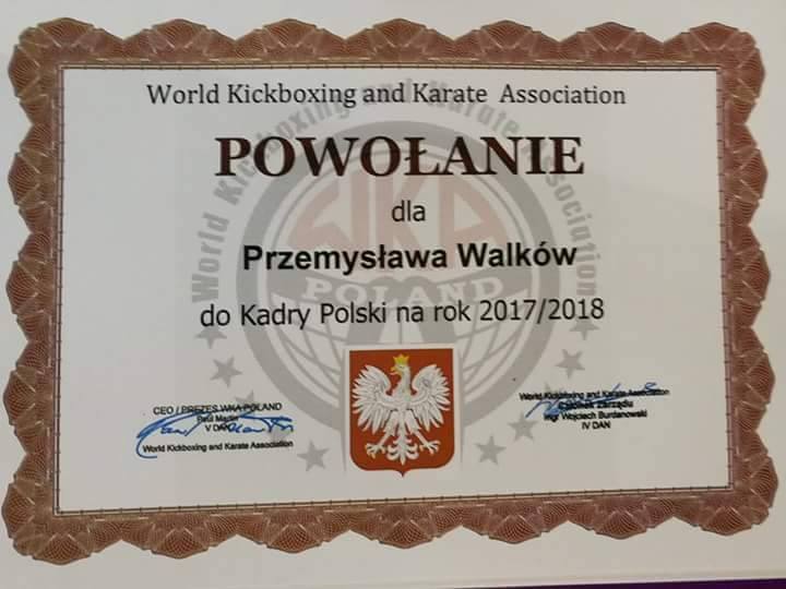 Powołanie do Kadry Polski na rok 2017/2018 - Przemysław Walków
