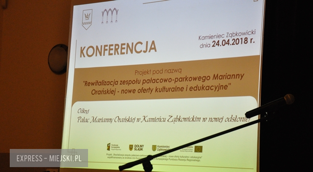 Konferencja prasowa dotycząca projektu pn. „Rewitalizacja zespołu pałacowo-parkowego Marianny Orańskiej”