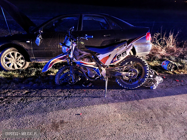 Wypadek z udziałem motocyklisty między Stolcem a Kamieńcem Ząbkowickim 