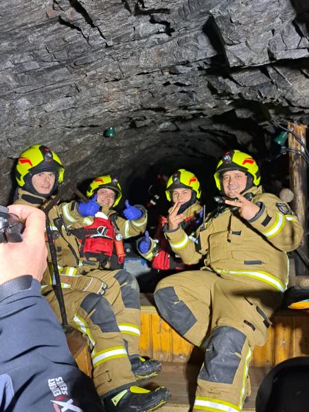 Powiatowe ćwiczenia strażaków w Kopalni Złota w Złotym Stoku
