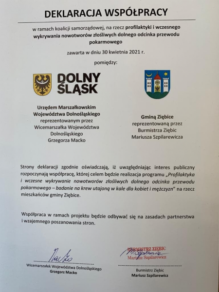 Deklaracja współpracy podpisana przez burmistrza i wicemarszałka