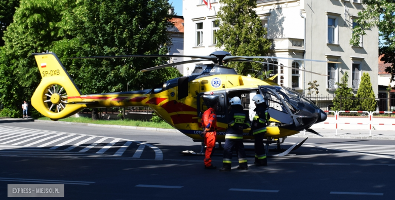 Helikopter LPR lądował na skrzyżowaniu ul. 1 Maja z Legnicką