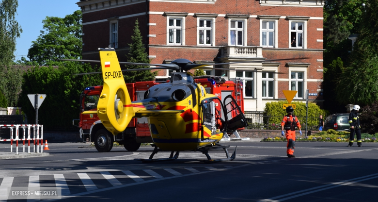 Helikopter LPR lądował na skrzyżowaniu ul. 1 Maja z Legnicką