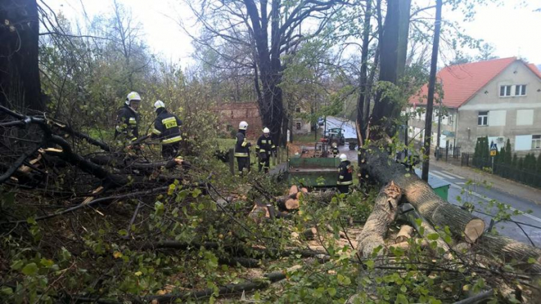Wichura nie ominęła też gminy Stoszowice. W pobliżu kościoła runęło drzewo