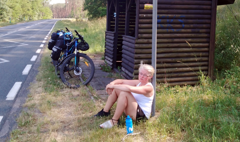 Andżelika i Agnieszka podczas swojej podróży rowerami do Chłopów