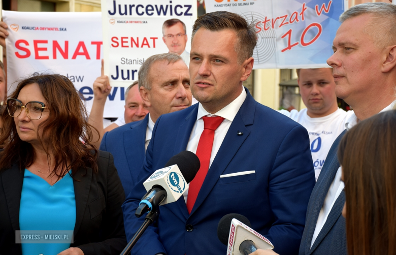 Konferencja prasowa z udziałem Grzegorza Schetyny w Ząbkowicach Śląskich