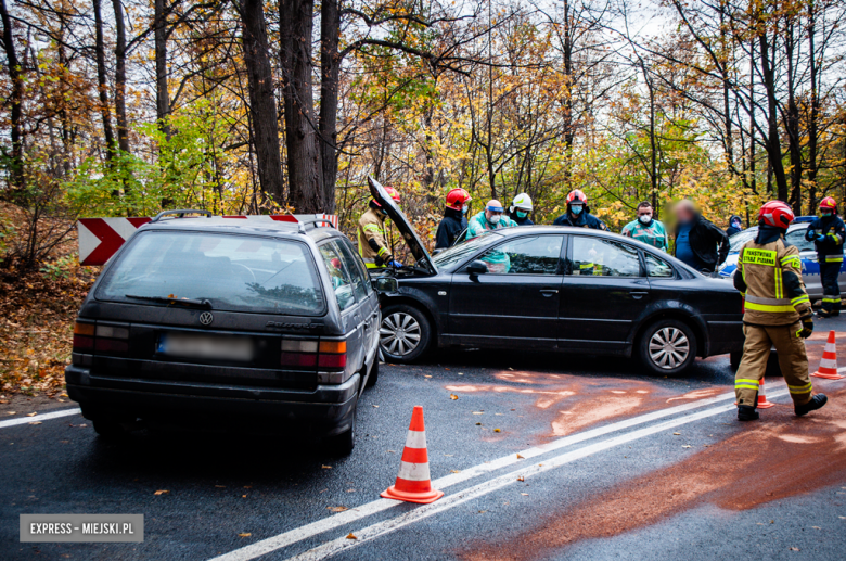Zderzenie dwóch Volkswagenów za Złotym Stokiem w kierunku Lądka-Zdroju [foto]