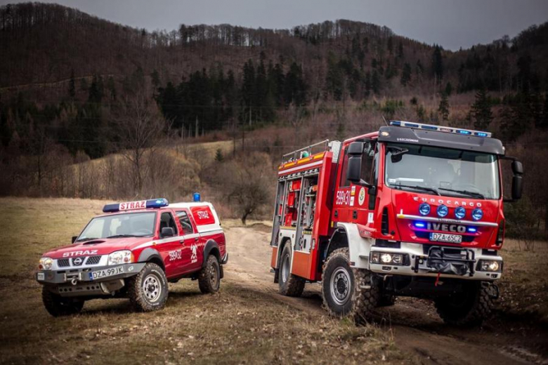 Sesja fotograficzna strażaków-ochotników i druhen z Budzowa