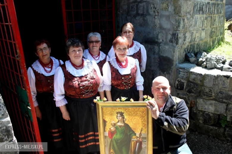 Przekazanie obrazu św. Barbary w kopalni Niklu, Chryzoprazu i Opalu w Szklarach