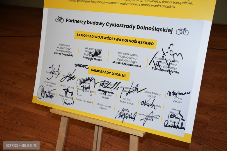 	Cyklostrada Dolnośląska. Przedstawiciele lokalnych samorządów podpisali deklarację