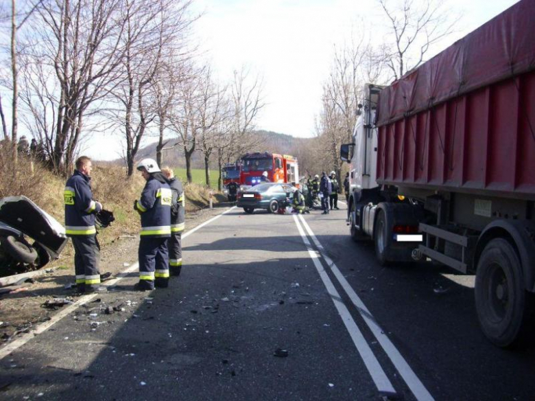 Wypadek na drodze Laski - Kłodzko. Droga zablokowana