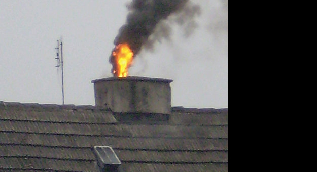Pożar sadzy w kominie w miejscowości Przyłęk
