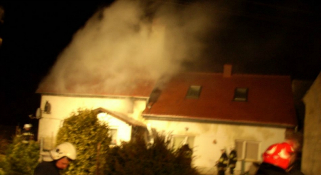 Pożar domu w Rudnicy