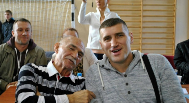 Marian Kasprzyk wspólnie z Mariuszem Wachem podczas turnieju bokserskiego im. Jana Heimanna