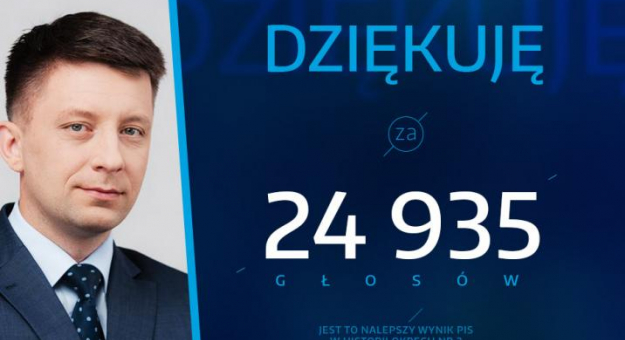 Michał Dworczyk dziękuje za prawie 25 tysięcy głosów