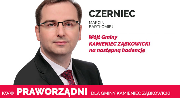 Marcin Czerniec - kandydat na wójta gminy Kamieniec Ząbkowicki