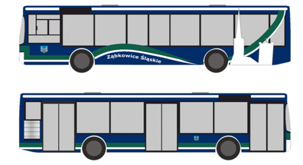 Wizualizacja niskoemisyjnych autobusów hybrydowych, które mają służyć do obsługi Ząbkowickiej Komunikacji Publicznej