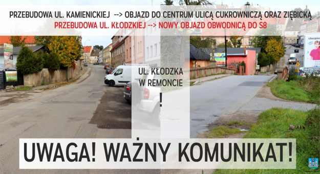 Kolejne zmiany w organizacji ruchu w obrębie ul. Kłodzkiej i Kamienieckiej w Ząbkowicach Śląskich