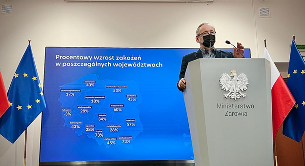 Konferencja ministra zdrowia Adama Niedzielskiego związana z dużym przyrostem zakażeń koronawiursem