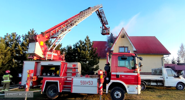 Pożar poddasza w budynku mieszkalnym w Kozińcu