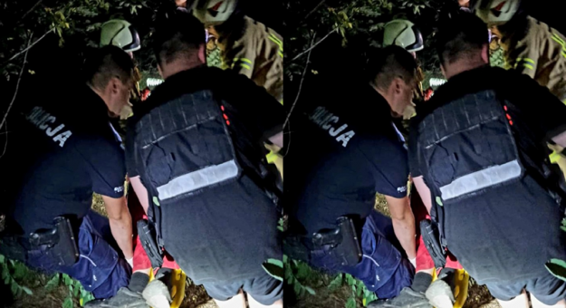 Funkcjonariusze z Kamieńca Ząbkowickiego znaleźli i udzielili pierwszej pomocy 38-latkowi, który spadł ze skalnej półki w pobliskim lesie