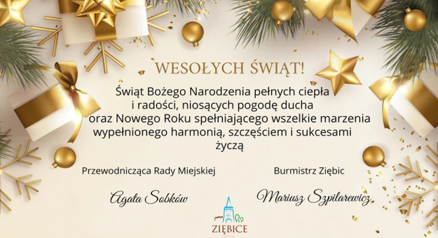 Życzenia świąteczne składają władze gminy Ziębice