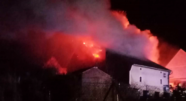 Pożar budynku gospodarczego w Bobolicach
