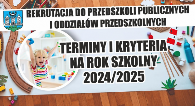 Terminy i kryteria rekrutacji do Przedszkoli Publicznych na rok szkolny 2024/2025 w Gminie Ząbkowice
