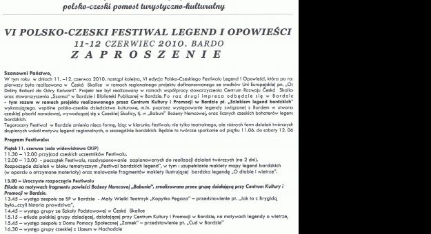 VI Polsko-Czeski Festiwal Legend i Opowieści