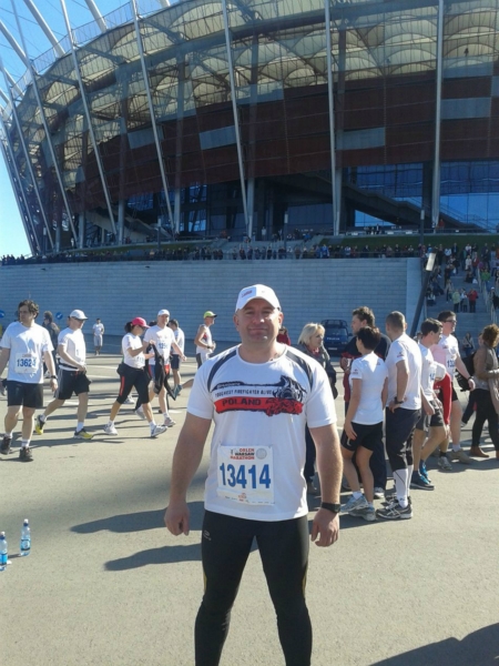 Strażacy na warszawskim maratonie