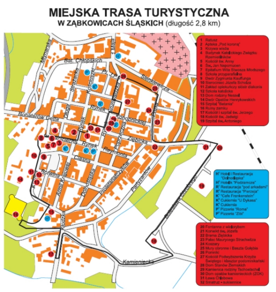 Mapka Miejskiej Trasy Turystycznej