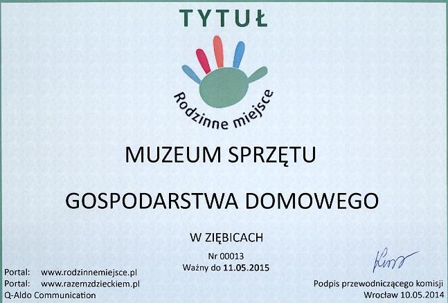 Tytuł rodzinnego miejsca dla ziębickiego muzeum