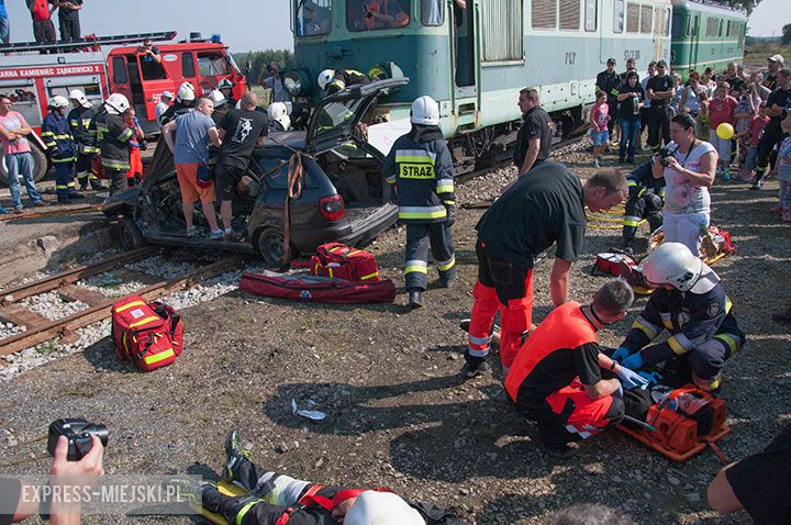 Pozorowany wypadek w Kamieńcu Ząbkowickim