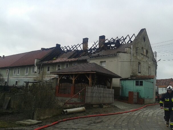 Pożar budynku mieszkalnego.