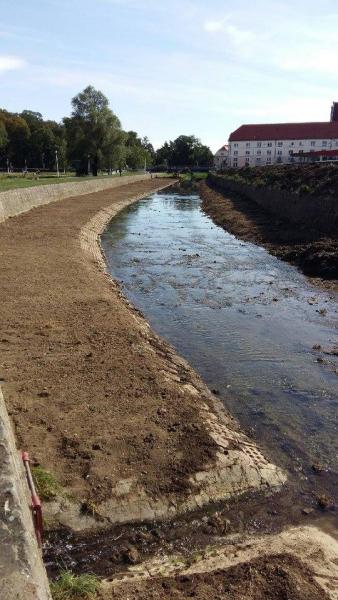 Udrożnianie koryta Budzówki przepływającej przez Kamieniec Ząbkowicki