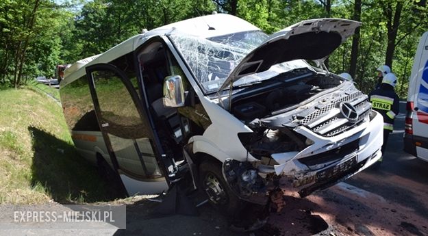 Bus ze studentami wjechał do rowu. Kierowca najprawdopodobniej przysnął