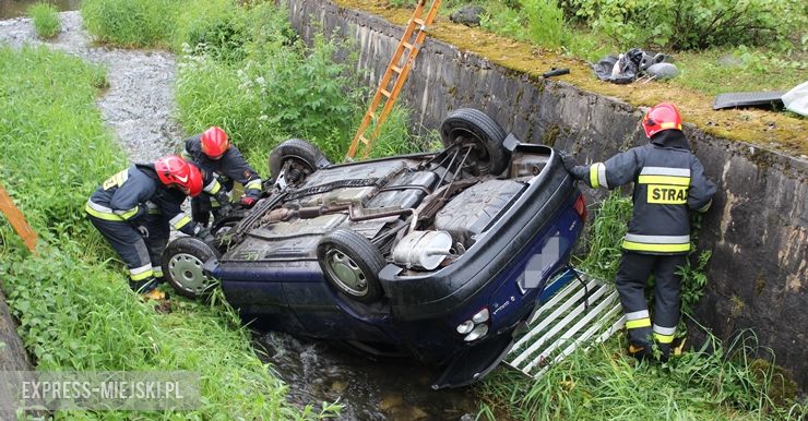 Wypadł z drogi i wpadł do rzeki. Groźnie zdarzenie drogowe na drodze krajowej nr 46