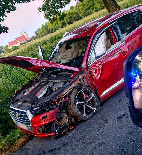 Zderzenie audi i opla za Bobolicami