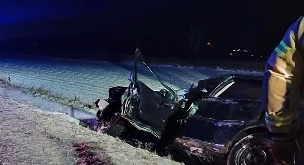 26-latka zjechała z drogi i uderzyła w drzewo. Auto zatrzymało się w rowie