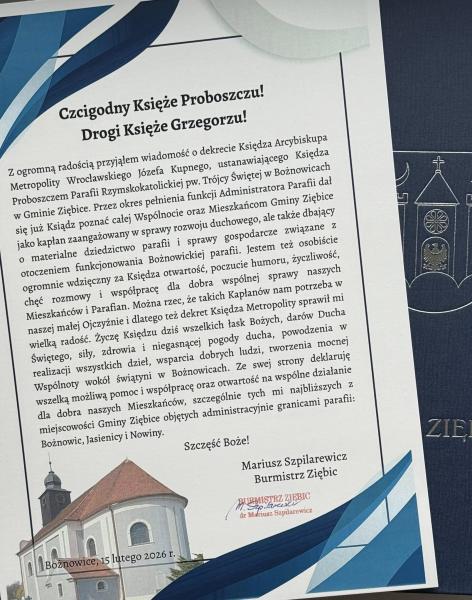 Ks. Grzegorz Kożak oficjalnie powołany na urząd proboszcza