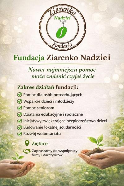  		„Ziarenko Nadziei” – nowa fundacja w Ziębicach chce pomagać potrzebującym