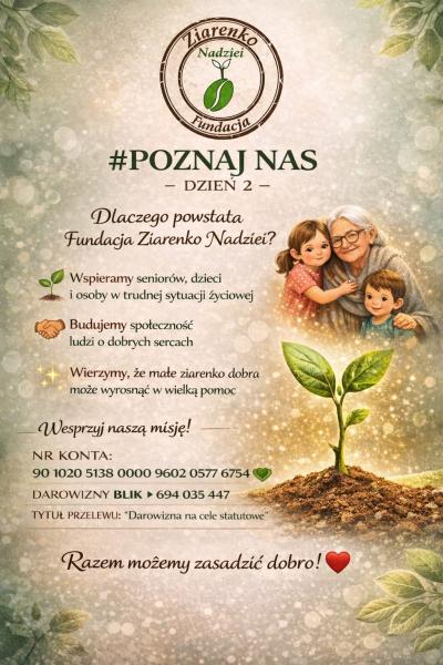  		„Ziarenko Nadziei” – nowa fundacja w Ziębicach chce pomagać potrzebującym