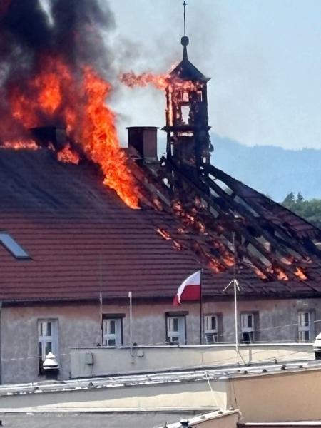 Pożar budynku wielorodzinnego przy ul. Złotostockiej w Kamieńcu Ząbkowickim
