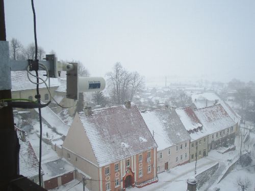 Antena na wieży kościoła poewangelickiego w Srebrnej Górze