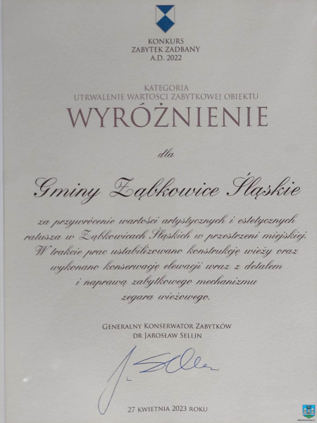 Wyróżnienia w prestiżowym konkursie „Zabytek Zadbany”