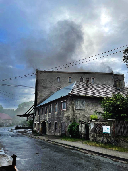 Pożar młyna zbożowego w Przyłęku