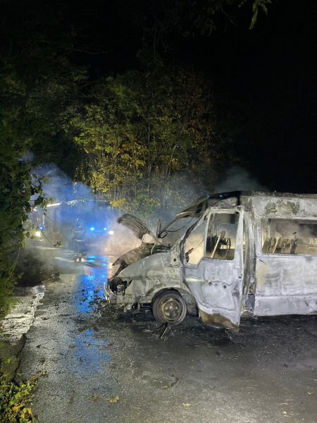 W Ziębicach spłonął ford transit