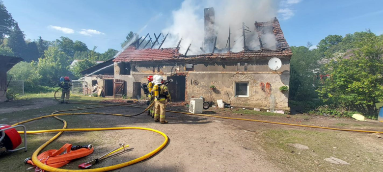 Pożar domu jednorodzinnego w Muszkowicach